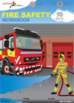 Fire Safety Workbook with firefighter spraying hose on fire engine